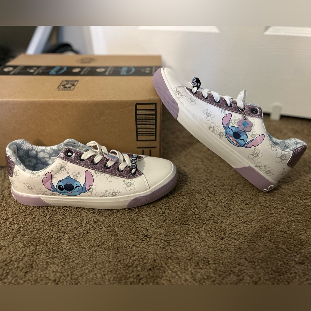 Disney Stitch White and Lavender Sneakers